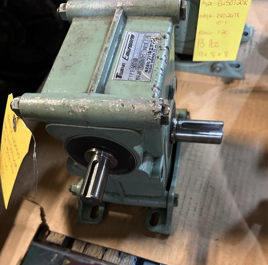 Used Tsubaki Emerson,EW50T60R,Emerworm Gear Reducer Ratio 60:1