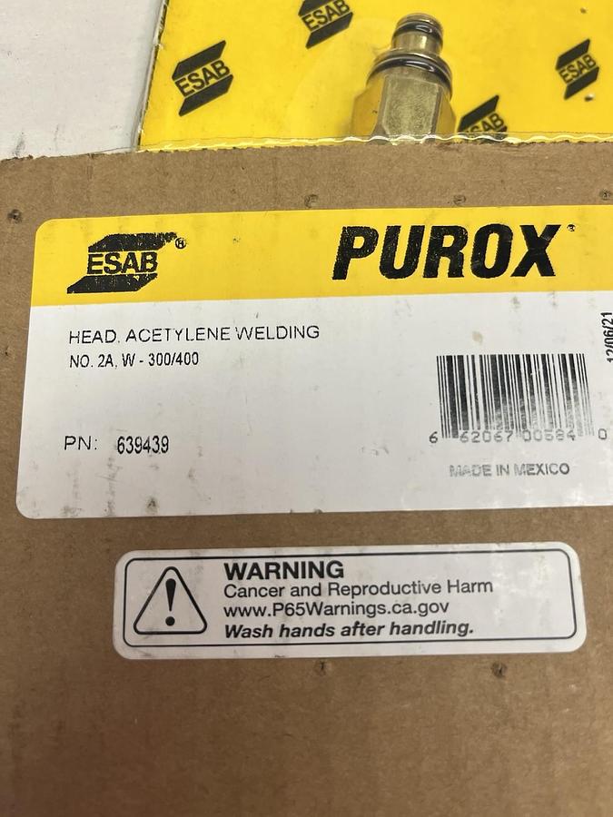 Used ESAB,639439,PUROX WELDING TORCH HEAD NO. 2 LOT OF 2