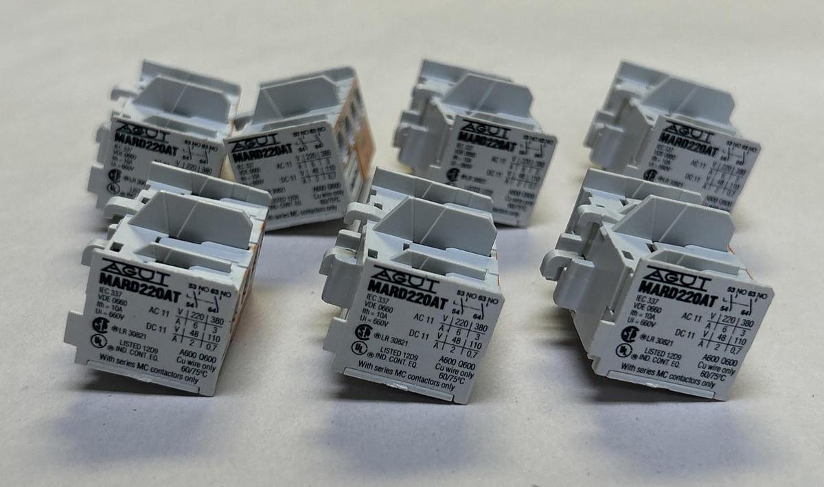 AGUT,MARD220AT,AUXILIARY CONTACT BLOCK LOT OF 7 NOS