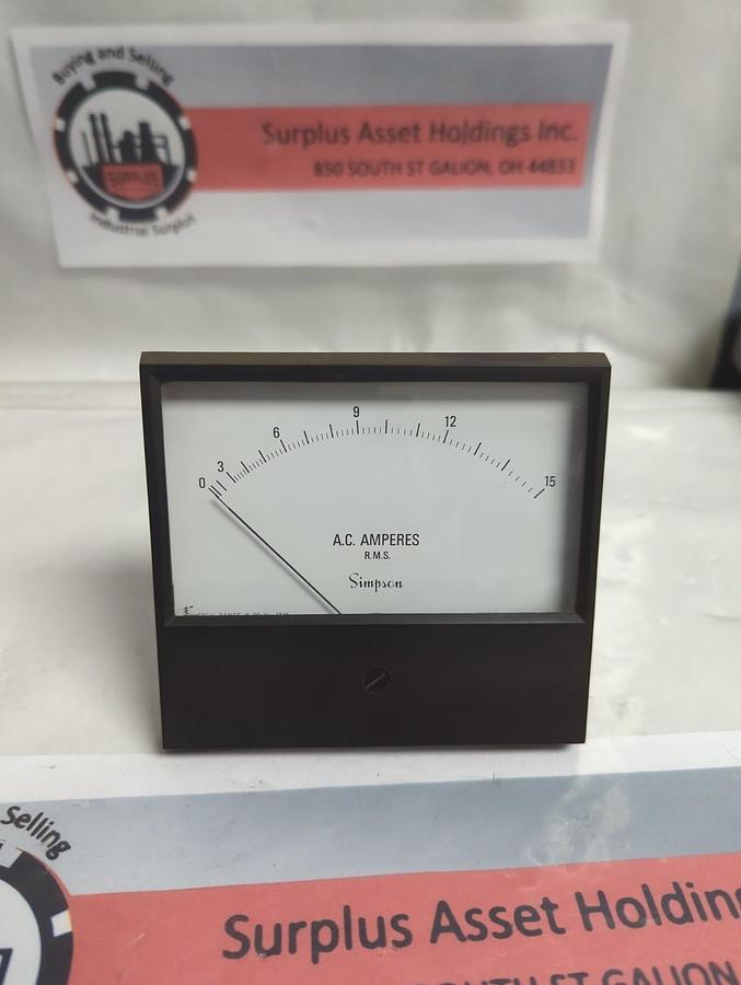 Used SIMPSON,0-15,PRESSURE GAUGE 0-15 AC AMPERES PRE-OWNED
