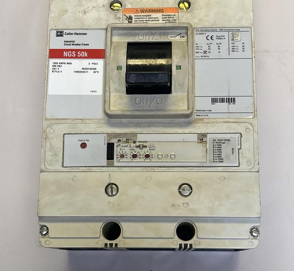Used EATON CUTLER-HAMMER,NGS312033E,CIRCUIT BREAKER 1200AMP 600V 3P