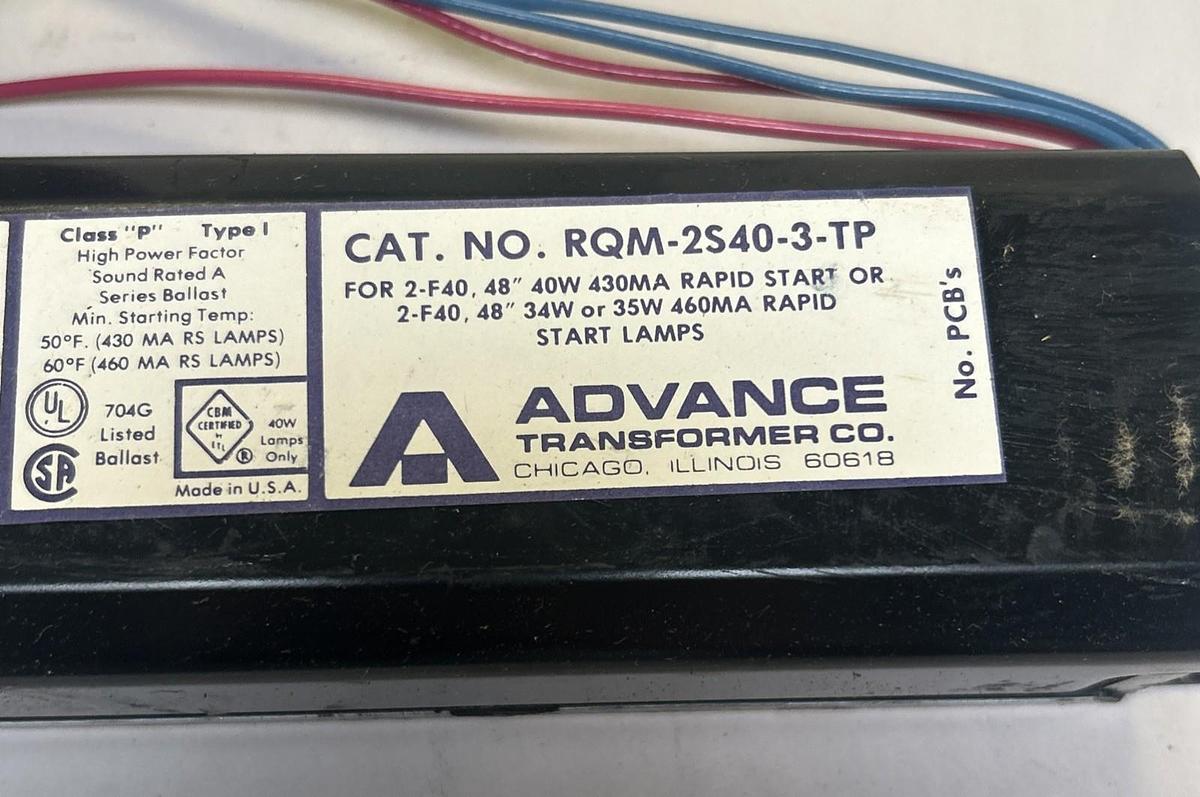 ADVANCE,RQM-2S40-TP,BALLAST 120V NOS