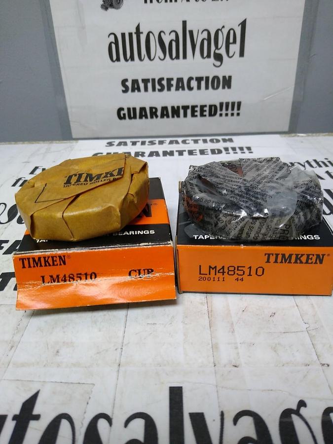 Timken,LM48510,Roller Bearing Cup Lot of 2 NOS