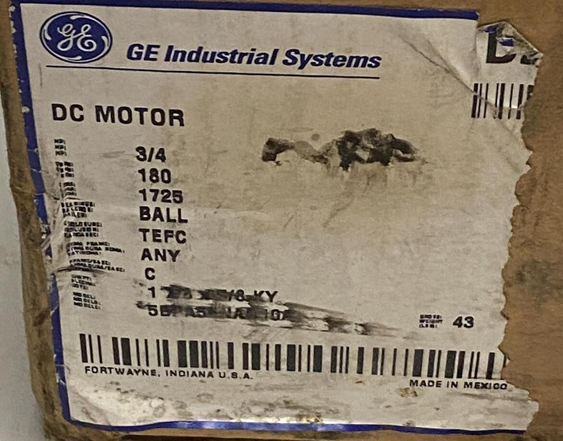 GENERAL ELECTRIC,5BPA56NAG10A,MOTOR 4A 3/4HP 1800RPM 200VDC 3PH NEW