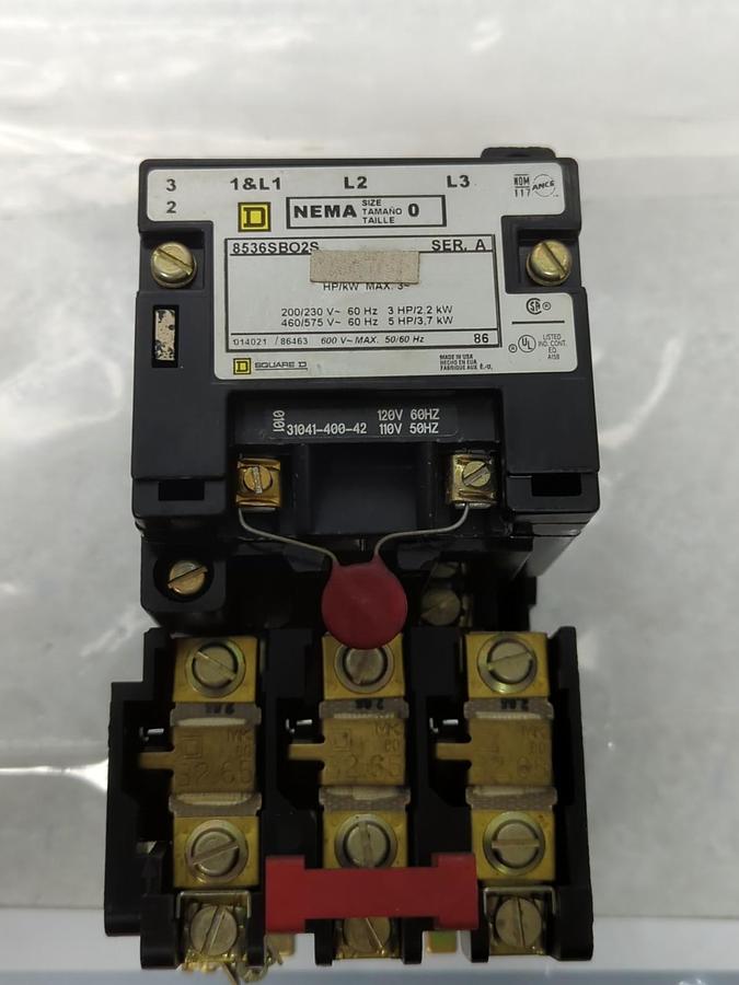 Used SQUARE D,85362B02S,CONTACTOR SERIES A SIZE 0 PRE-OWNED