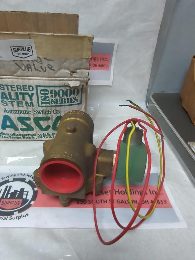 Used ASCO,8210G22,SOLENOID VALVE 1-1/2 INCH 5-150PSI PRE-OWNED