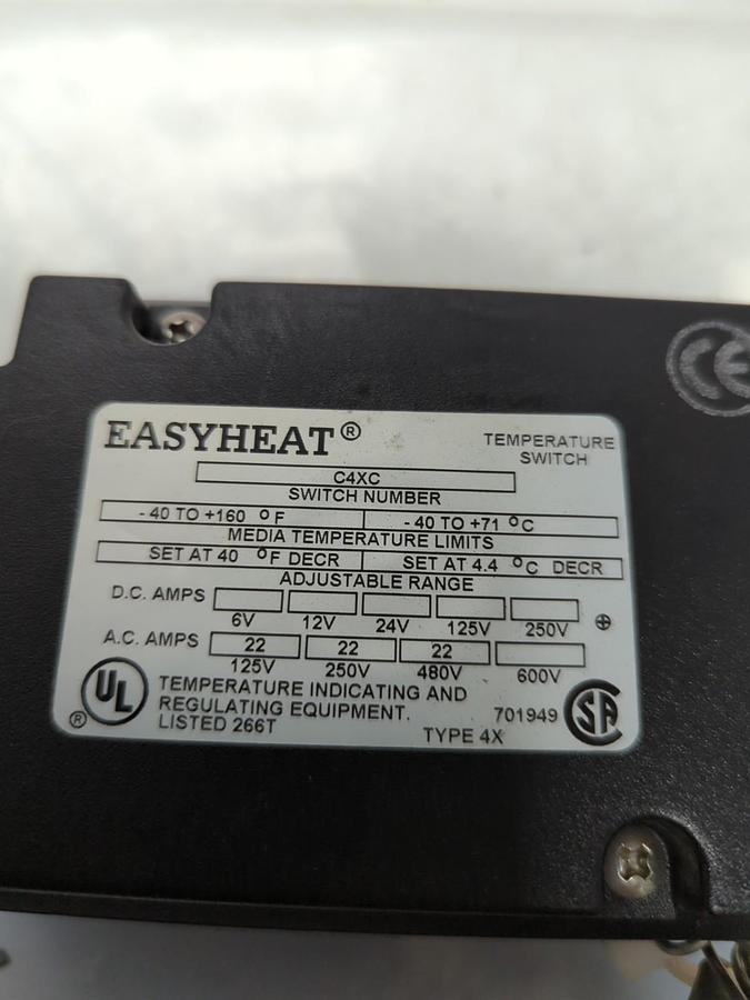 EASY HEAT,C4XC,TEMPERATURE SWITCH TYPE 4X NOS