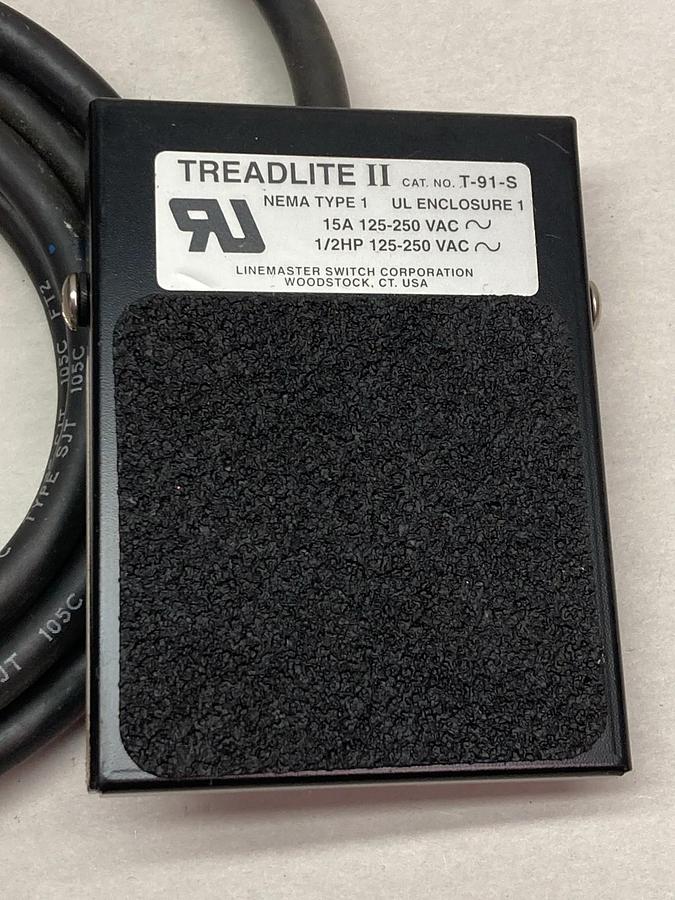 Linemaster,T-91-S,Foot Switch Treadlite II 15A 125/250VAC 1/2Hp