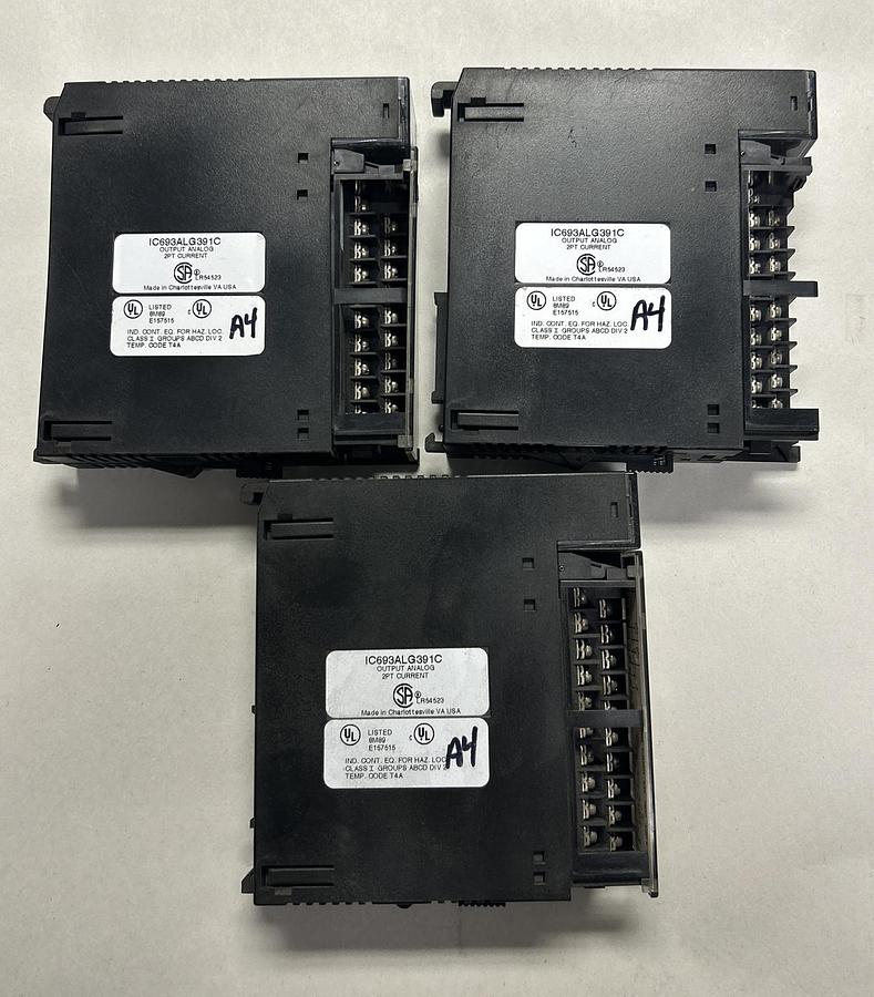Used GE FANUC,IC693ALG391C,ANALOG CURRENT OUTPUT MODULE LOT OF 3