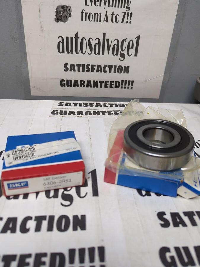 SKF,6306-2RS1,DOUBLE SEALED DEPP GROOVE BALL BEARINGS LOT OF 2 NOS