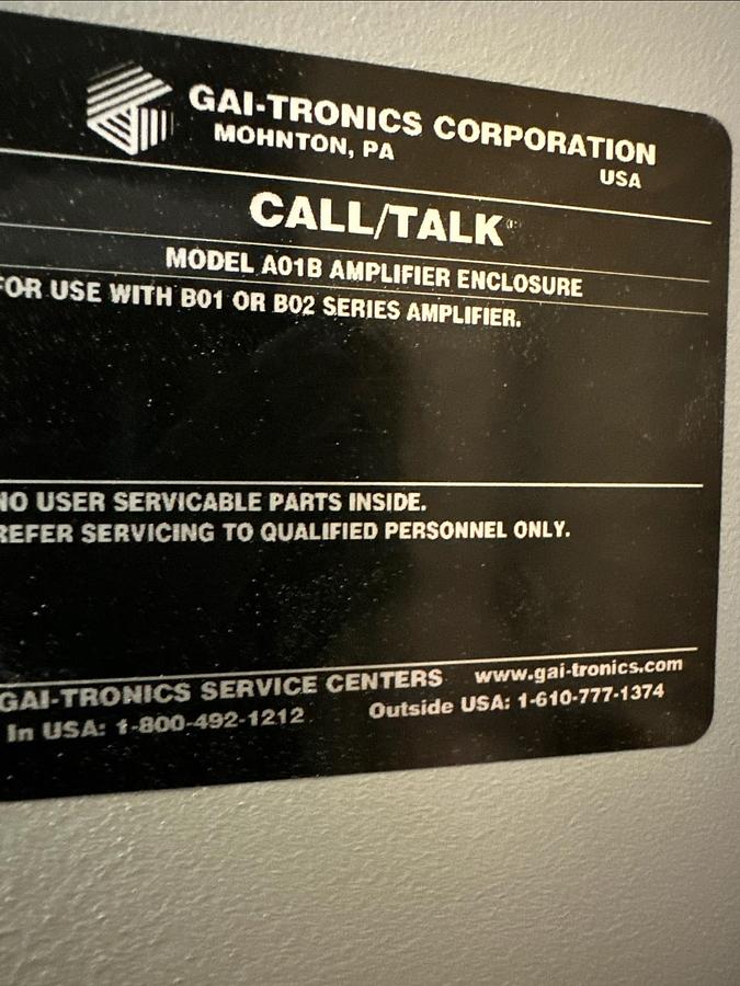 Gai-Tronics,B01B,Cover Module W/A01B Amplifier Enclosure