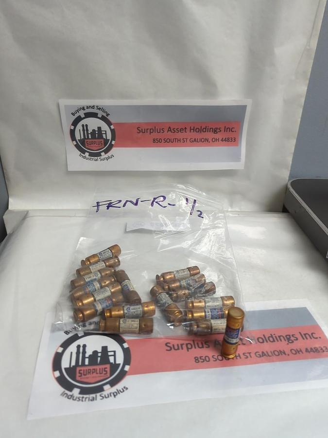 Used COOPER BUSSMANN,FRN-R-1/2,FUSETRON 1/2 AMP FUSE LOT OF 17 PRE-OWNED