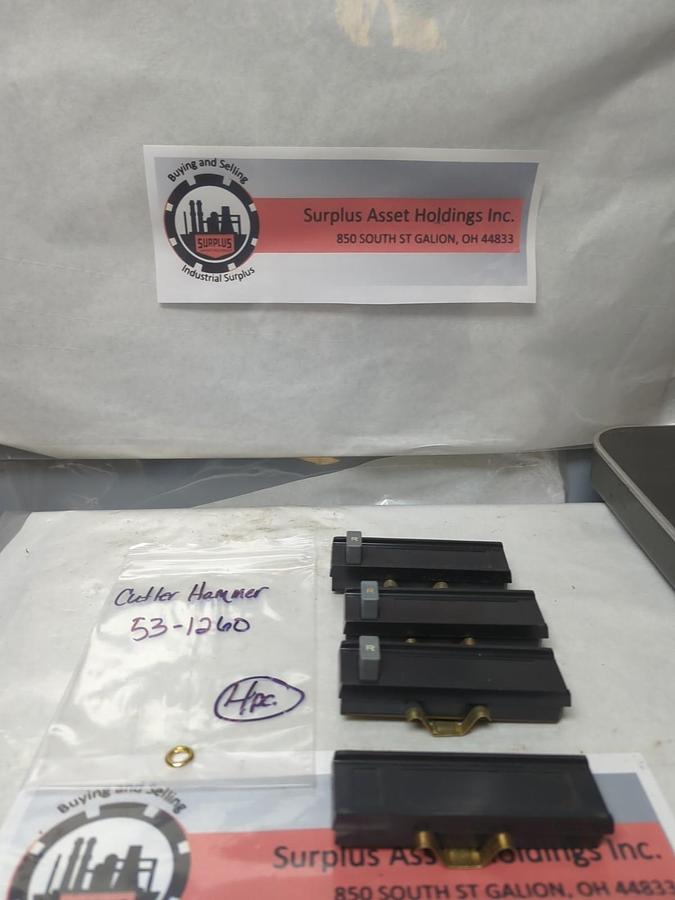 Used CUTLER HAMMER,53-1260,3 PCS.CONTROL COVER (R) AND ONE BLANK LOT OF 4 PRE-OWNED