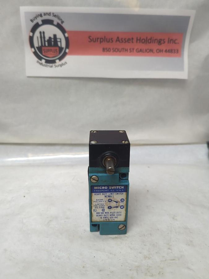 Used HONEYWELL/MICRO SWITCH,LSS1H,HEAVY DUTY LIMIT SWITCH 10 AMP 600 VAC PRE-OWNED