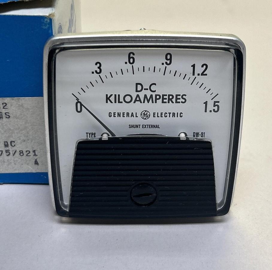 GENERAL ELECTRIC,50-152121ECVC2,PANEL METER 0-1.5 DC KILOAMPERES NOS