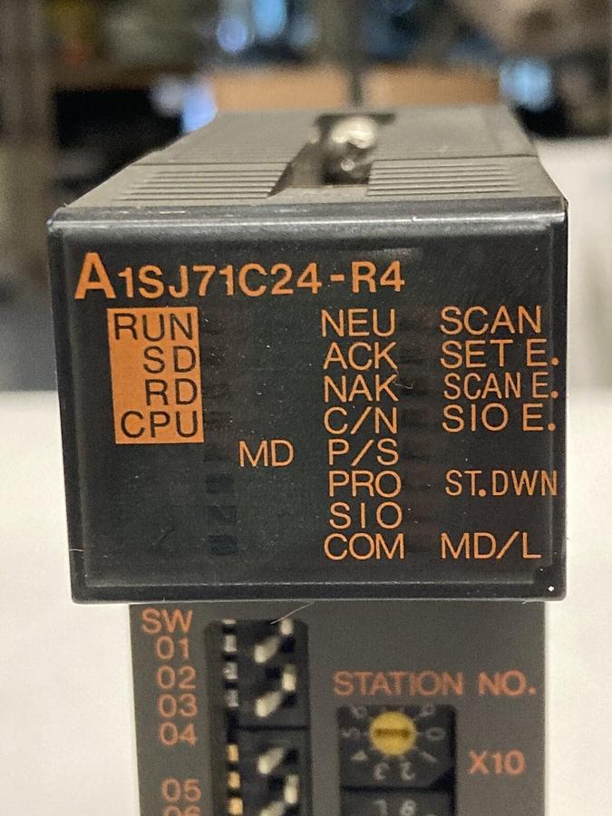 Used MITSUBISHI,A1SJ71C24-R4,INTERFACE MODULE
