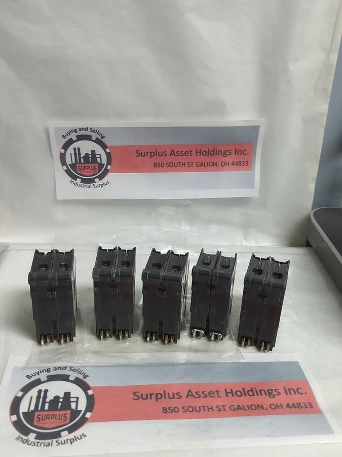 Used CUTLER HAMMER,CH230,CIRCUIT BREAKER 30AMP 2-POLE LOT OF 5 PRE-OWNED