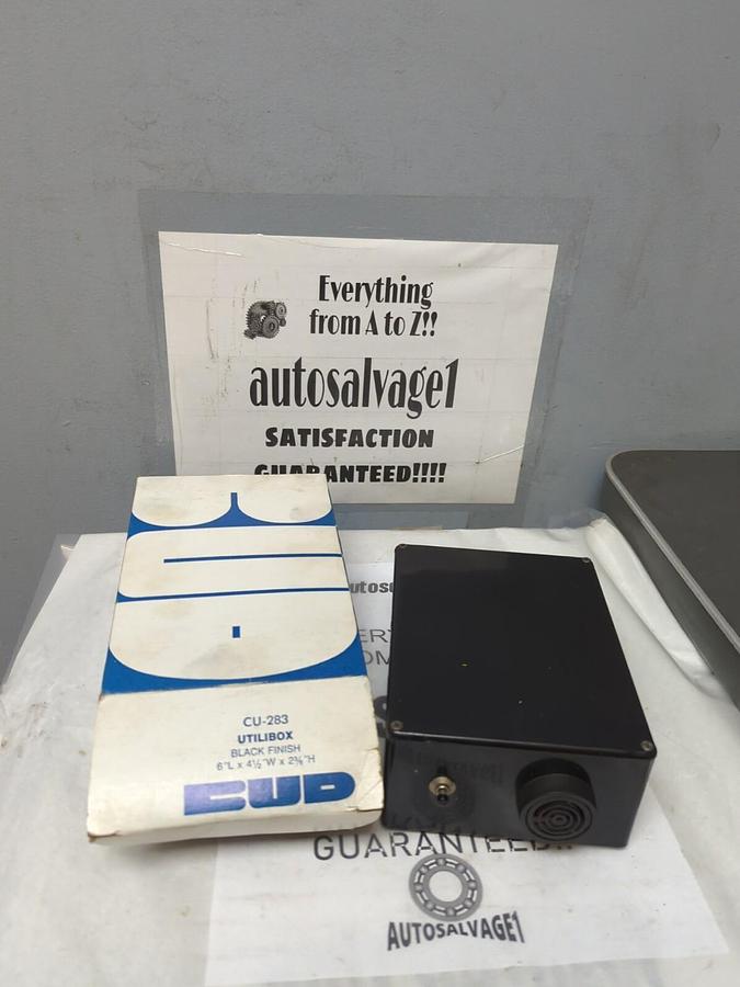 BUD RADIO,CU-283,UTILIBOX BLACK FINSH 6 IN L X 4-1/2 IN W X 2-3/8 IN H NOS