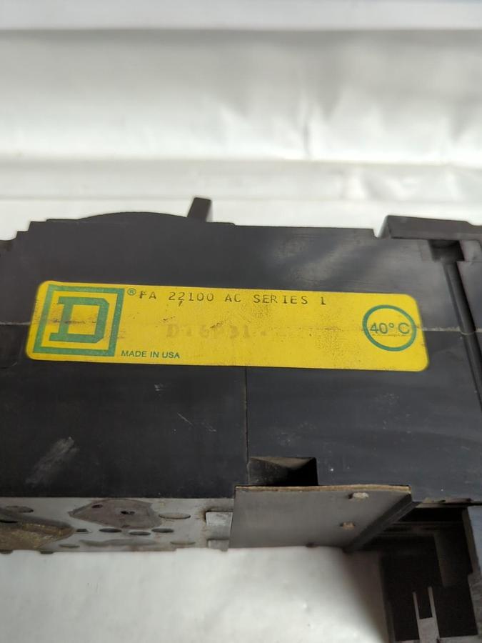 Used SQUARE D,FA-2100-AC,I-LINE CIRCUIT BREAKER 2-POLE 100 AMP PRE-OWNED