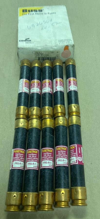 Cooper Bussmann,FRS-R-1,Fusetron 1 AMP Fuse Lot of 10 NOS