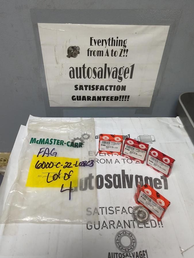 FAG,6000-C-2Z-L038 C3,DEEP GROOVE BALL BEARINGS LOT OF 4 NOS