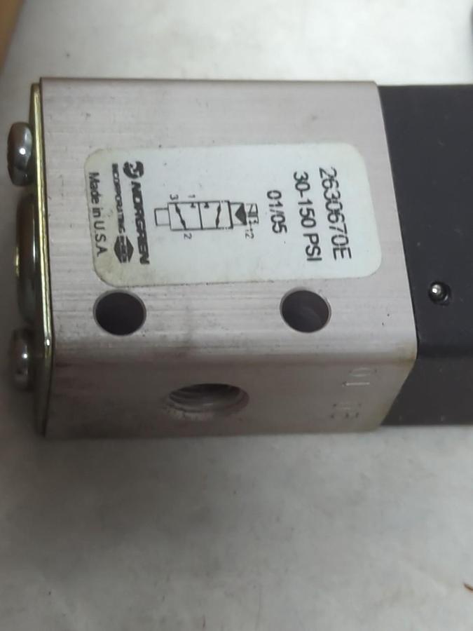 NORGREN,2630670E-0162N-G,SOLENOID VALVE 120V 40-60HZ 6VA 30-150PSI NOS