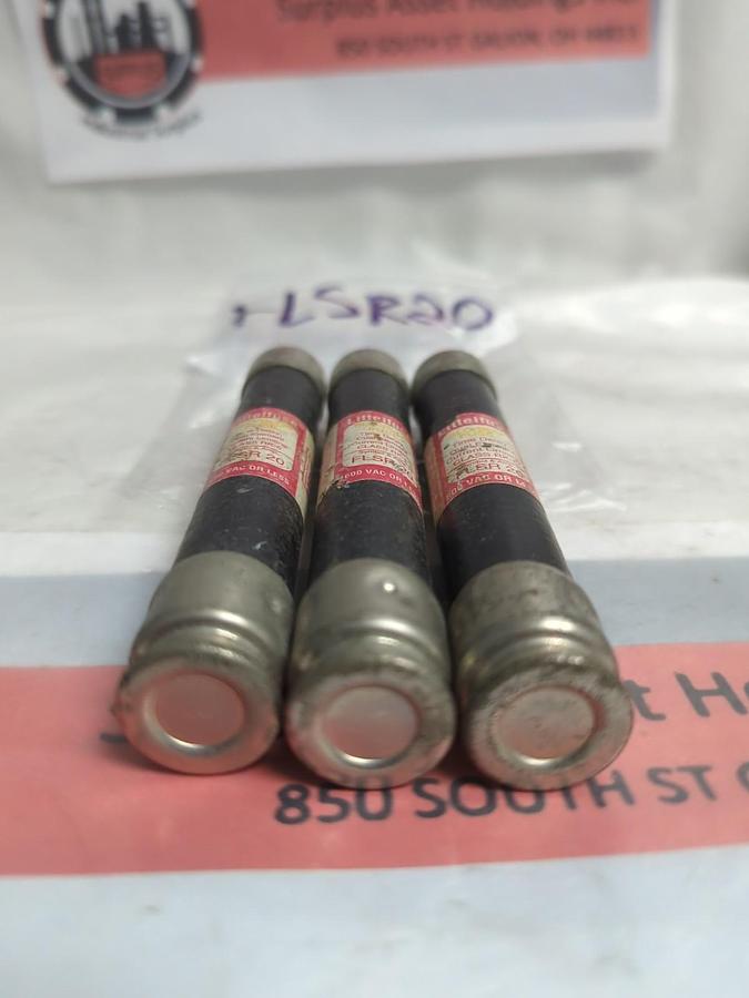 Used LITTELFUSE,FLSR 20,SLO-BLO 20 AMP FUSE LOT OF 3 PRE-OWNED