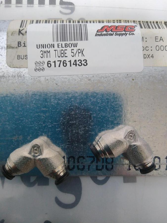 UNBRANDED,61761433,TUBE UNION ELBOW 3MM OD LOT OF 15