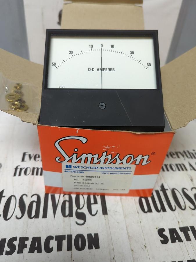 SIMPSON WESCHLER,AL SI/2124,PANEL METER 50-0-50 DCA NOS