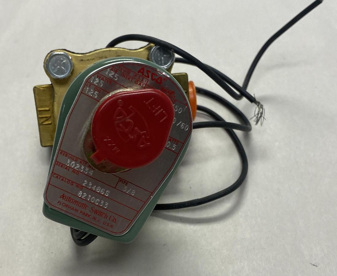ASCO,8210C33,SOLENOID VALVE 3/8 IN 110/120V NEW NO BOX
