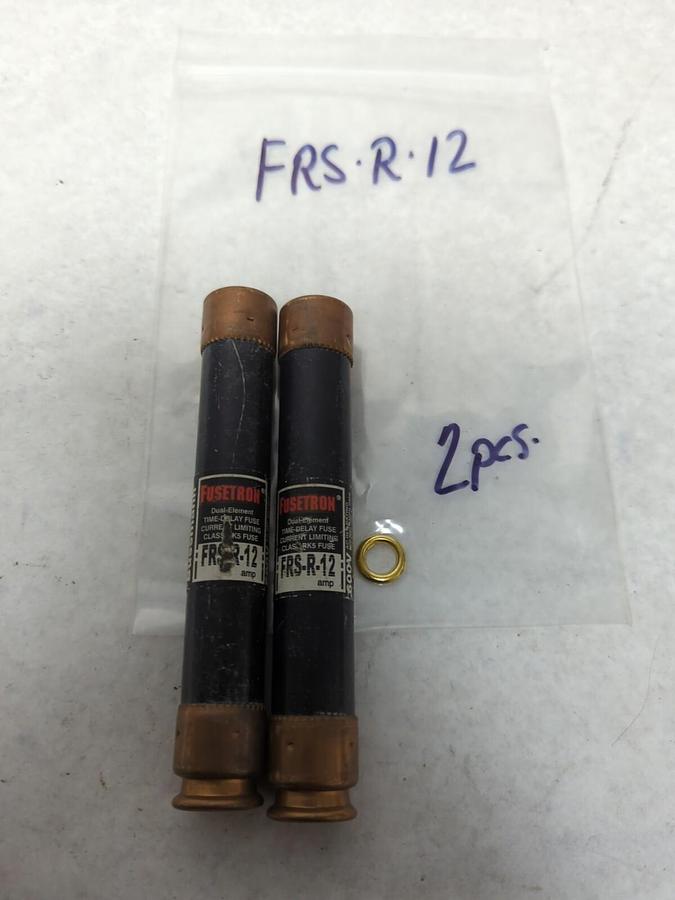 Used COOPER BUSSMANN,FRS-R-12,FUSETRON 12 AMP FUSE LOT OF 2 PRE-OWNED