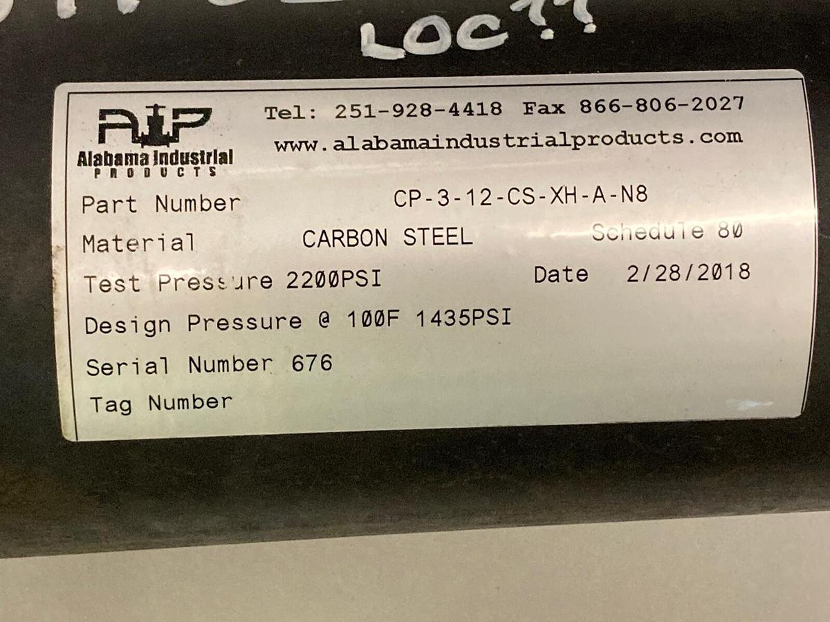 Used Alabama Industrial Products,CP-3-12-CS-XH-A-N8,Carbon Steel Condensate Pot