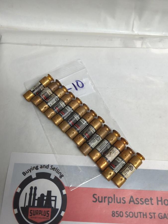 Used COOPER BUSSMANN,FRN-R-10,FUSETRON 10 AMP FUSE LOT OF 13 PRE-OWNED