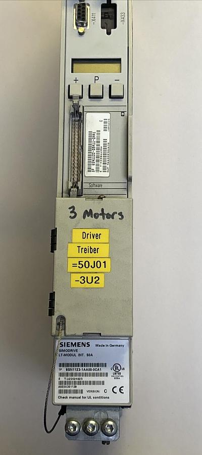 Used SIEMENS,6SN1123-1AA00-0CA1,POWER MODULE W/ 6SN1122-0BA11-0AA1