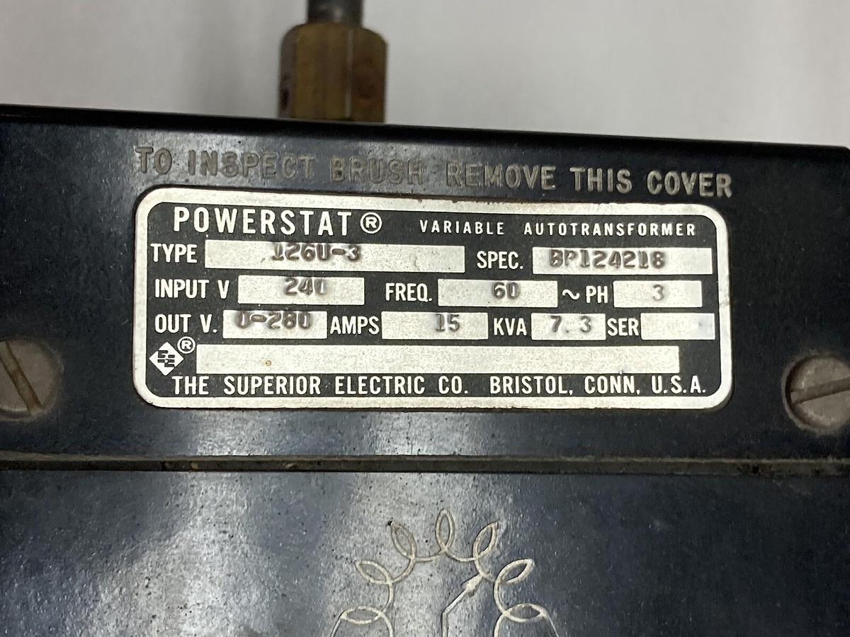 Used PowerStat,Type 126U-3,Variable Auto Transformer