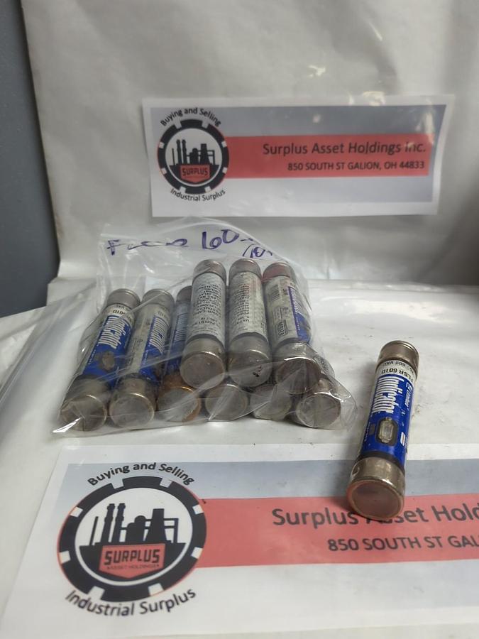 Used LITTELFUSE,FLSR60ID,INDICATOR FUSE 60 AMP LOT OF 10 PRE-OWNED