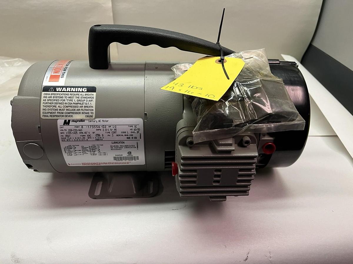 THOMAS,160866,GH5VB VACUUM PUMP 27.5 HG 1/2HP 3PH