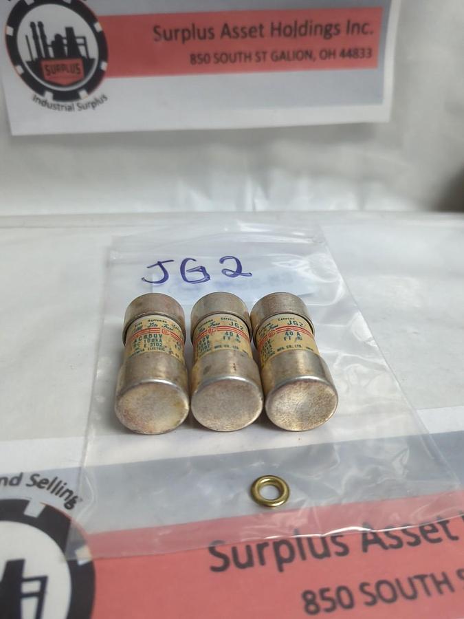 Used UTSUNOMIYA ELECTRIC,JG2,HIGH RUPTURING FUSE 40 AMP LOT OF 3 PRE-OWNED