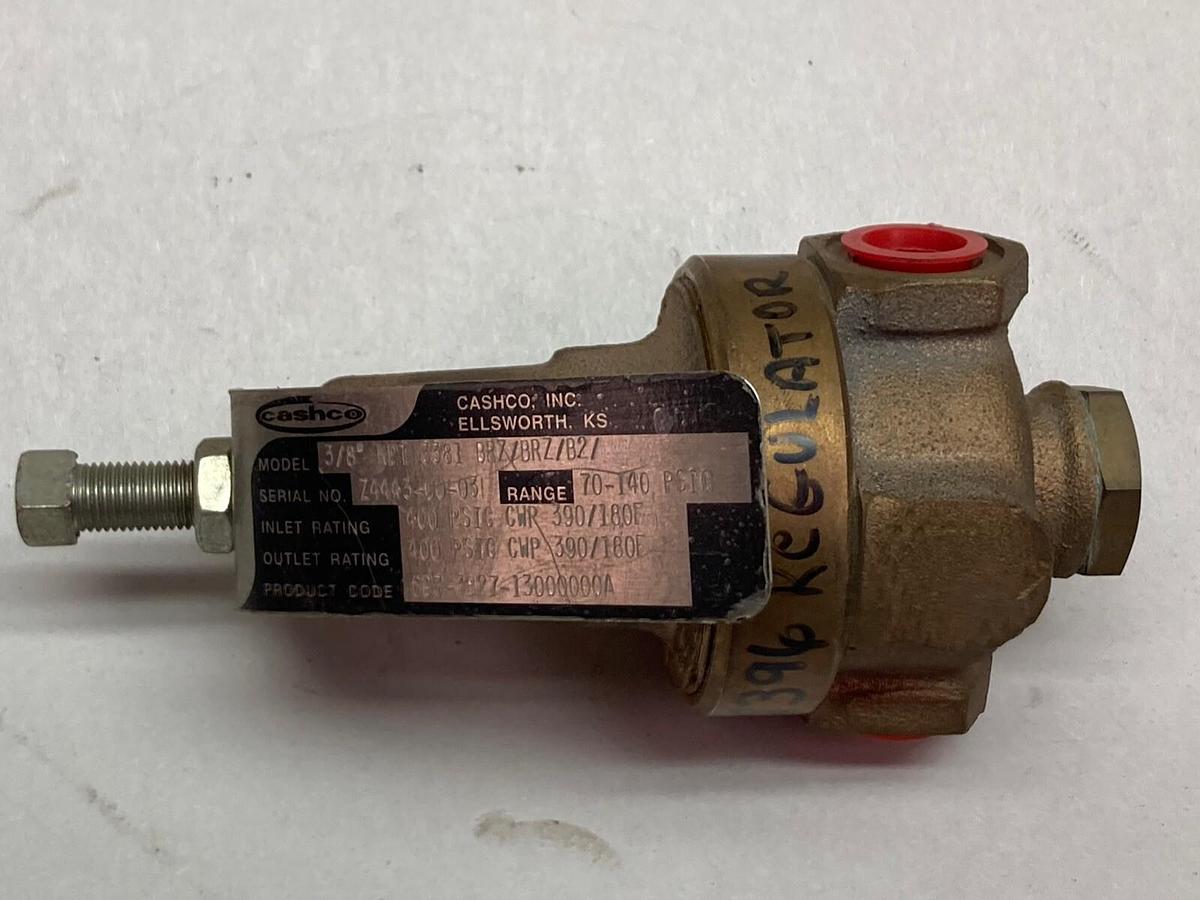 Used Cashco,3381 BRZ/BRZ/B2/,Pressure Reducing Regulator 3/8 Inch NPT 70-140PSIG