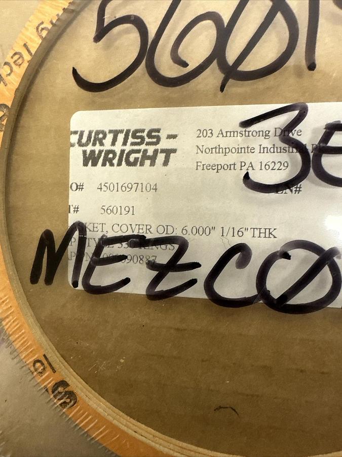Used Curtiss-Wright,560191,6.000" x 1/16" Thick 330 Rings Pack of 3