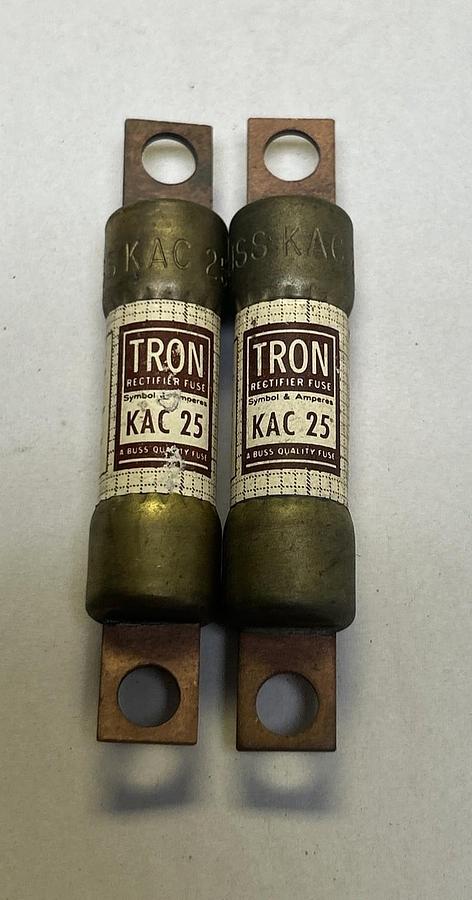 Used BUSSMANN,KAC25,TRON FUSE 25A 600V LOT OF 2