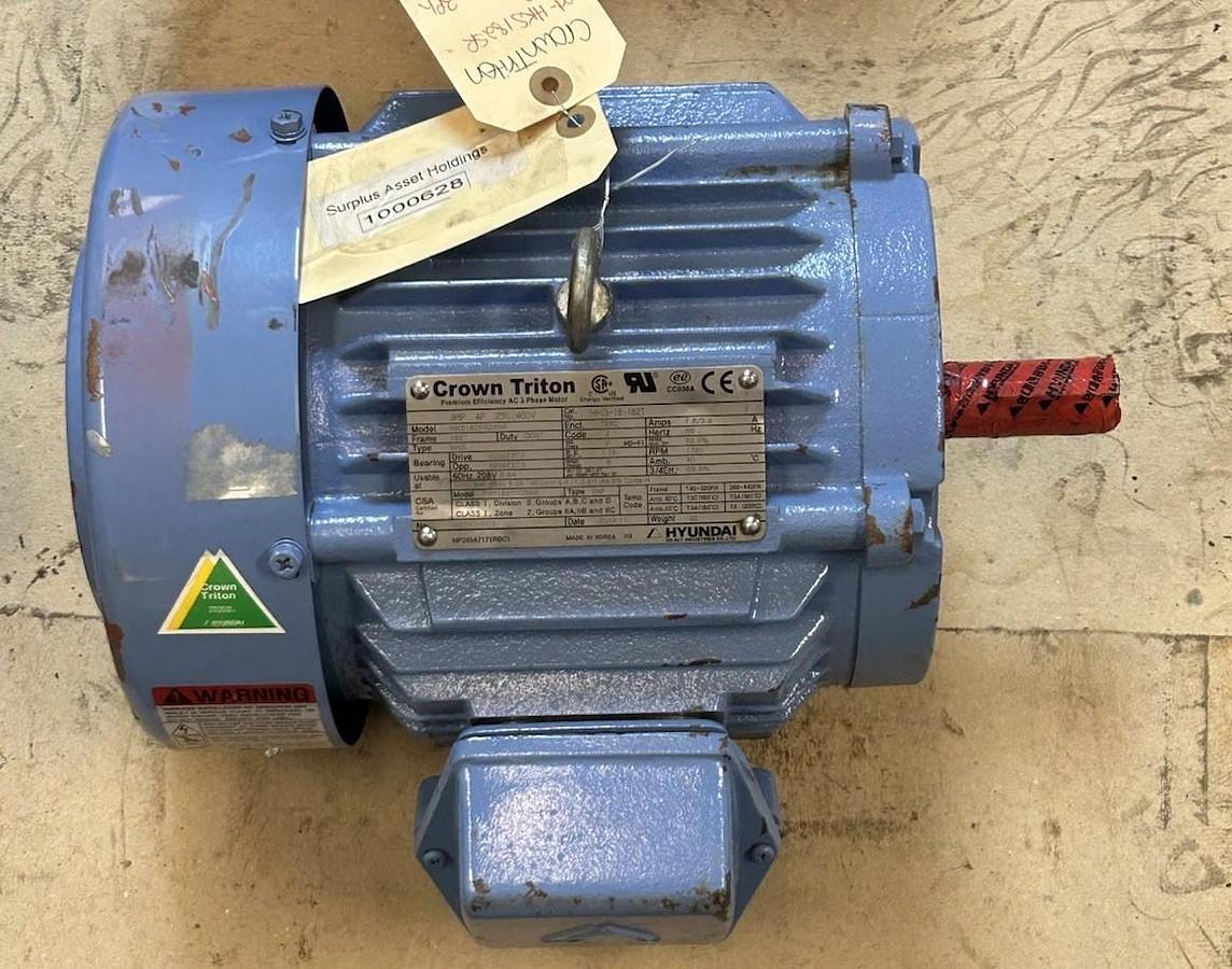CROWN TRITON,HKS182S8235R,MOTOR 3HP 230/460V 1760RPM 3PH 182T FRAME