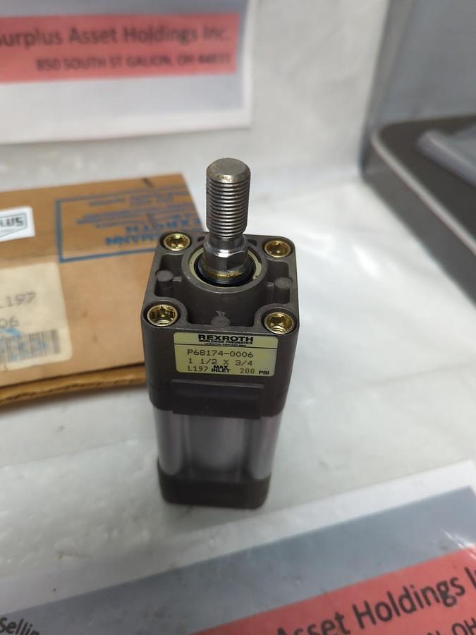 REXROTH,P68174-0006,CYLINDER 1 1/2X 3/4 200PSI L197 NOS