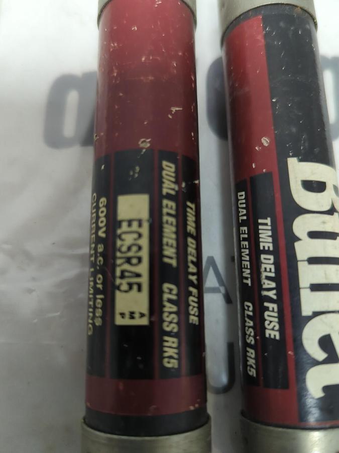 EDISON FUSEGEAR,ECSR45,BULLET 45 AMP FUSE LOT OF 2 NOS