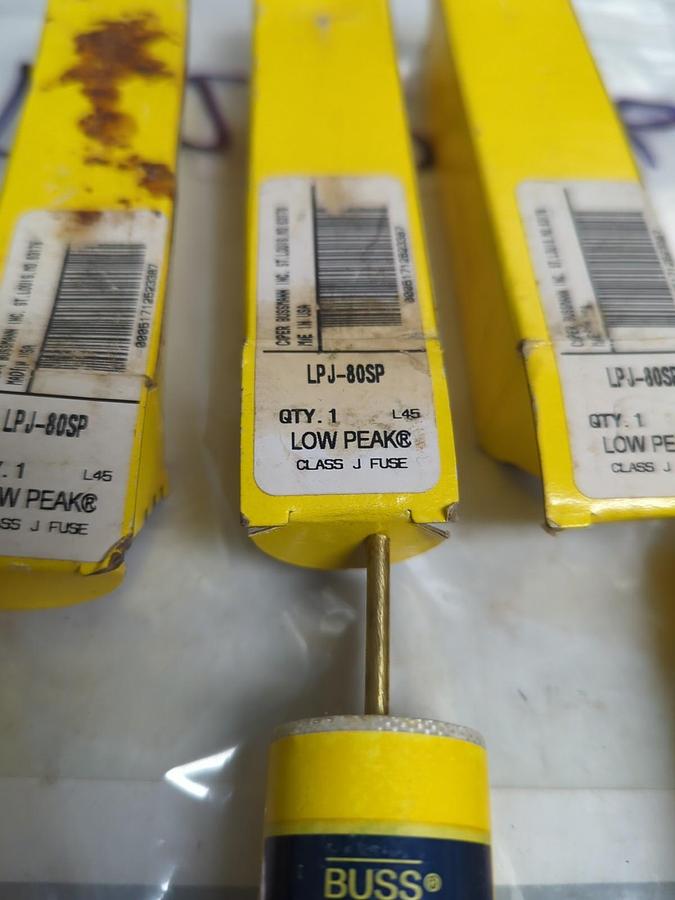 COOPER BUSSMANN,LPJ-80SP,LOW-PEAK 80 AMP FUSE LOT OF 3 NOS