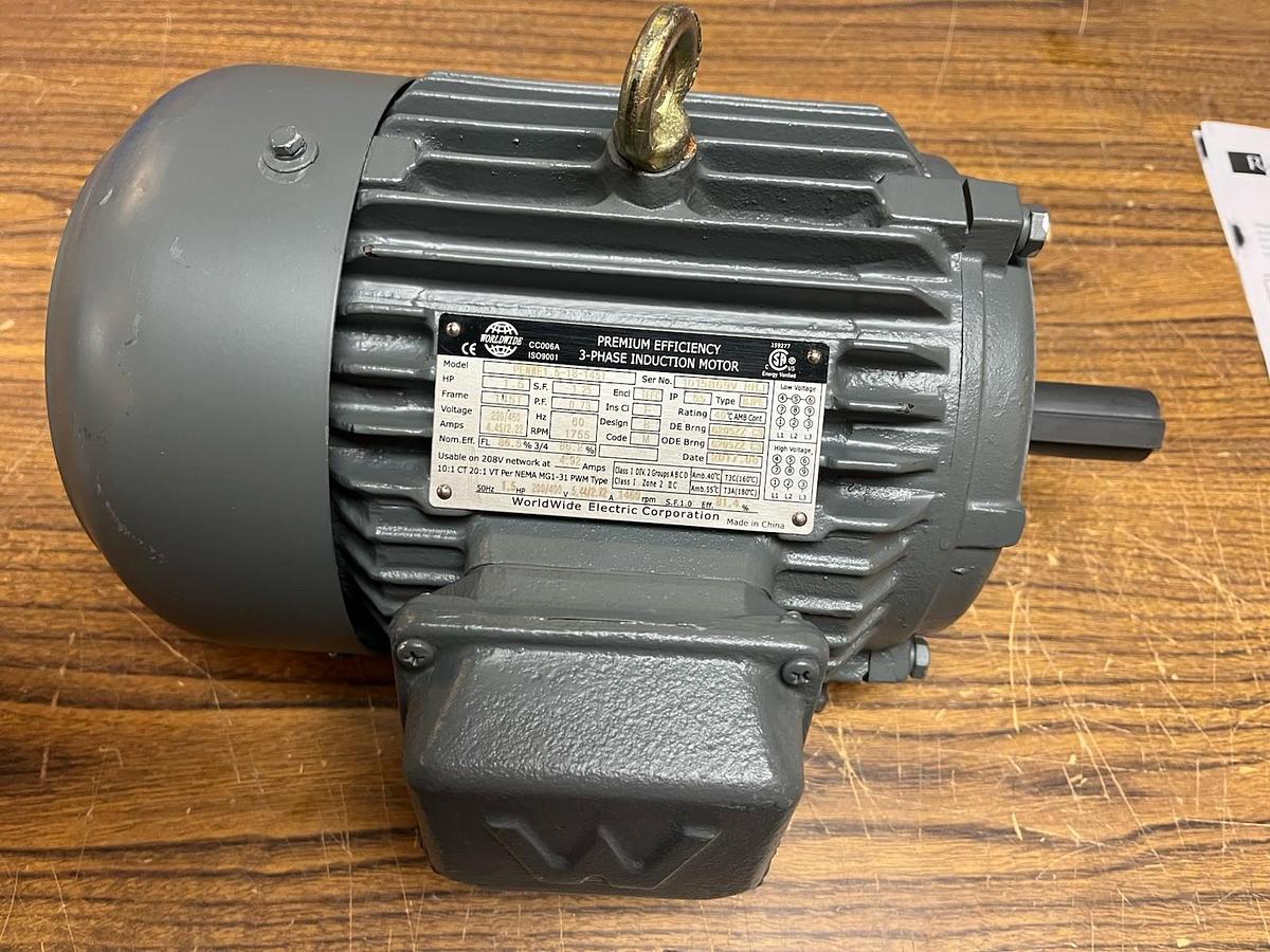 WORLDWIDE,PEWWE1.5-18-145T,INVERTER DUTY MOTOR 1.5HP 3PH 1755RPM 145T