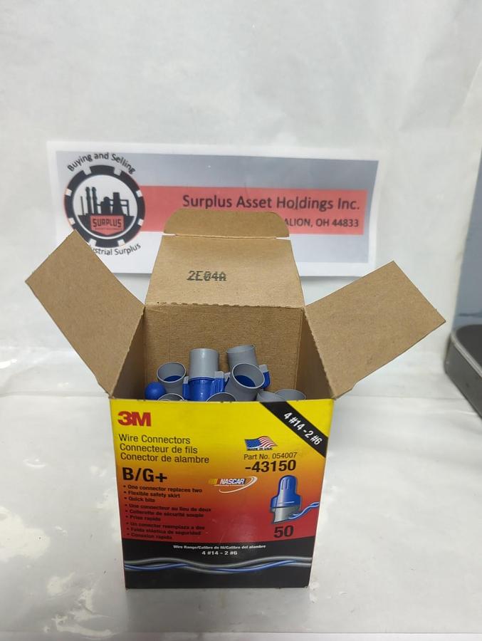 3M,054007,B/G+ WIRE CONNECTORS 4 #14-2 #6 BOX OF 50 PCS NOS