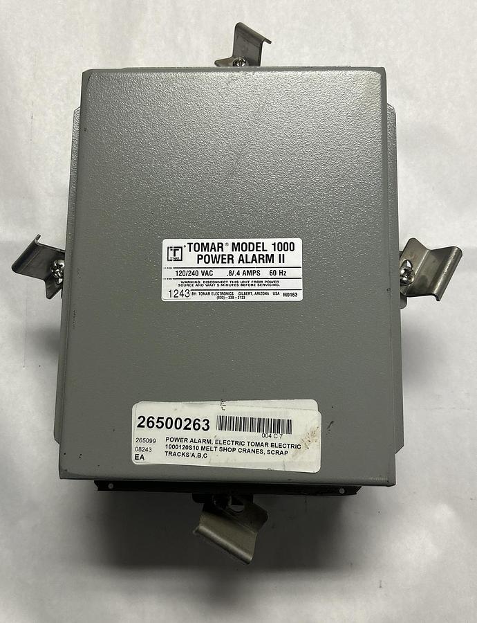 TOMAR ELECTRONICS,MODEL 1000,POWER ALARM 120/240V .8/.4A 60HZ NOS
