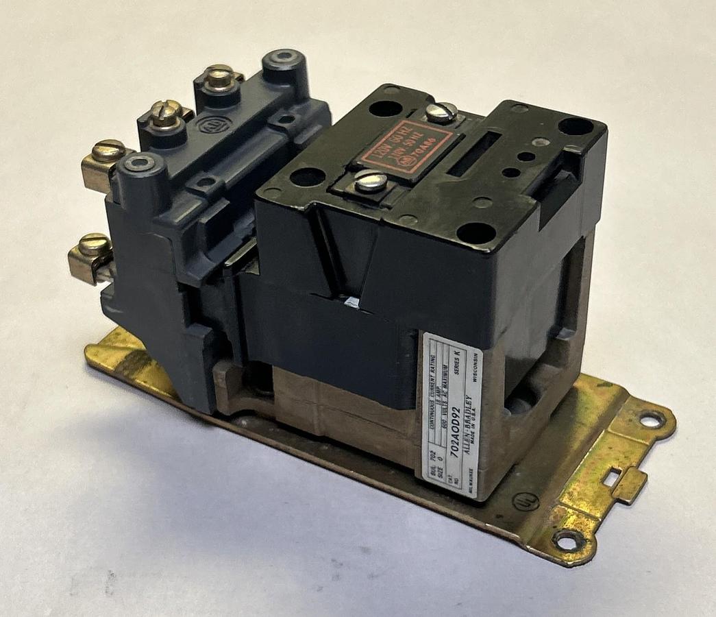 Used ALLEN BRADLEY,702AOD92,CONTACTOR SIZE 0 18A 600V