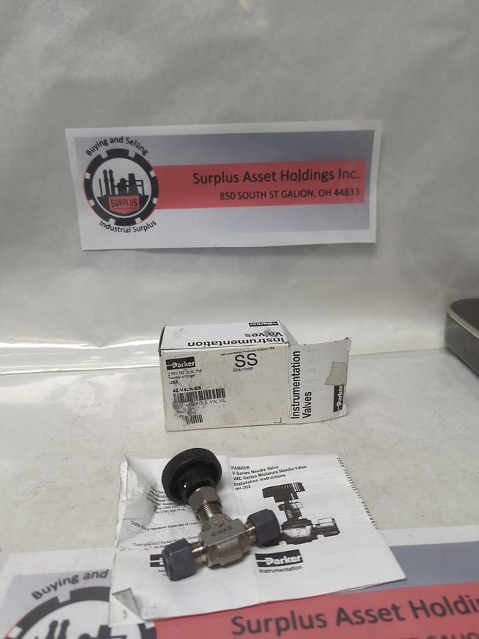 PARKER,4Z-V4LN-SS,STAINLESS STEEL NEEDLE VALVE NOS